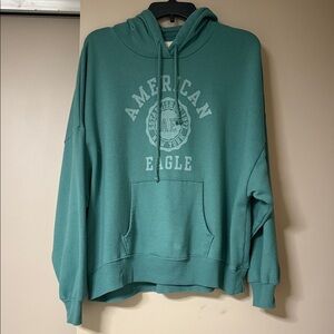 American Eagle Outfitters Teal Hoodie Sweater